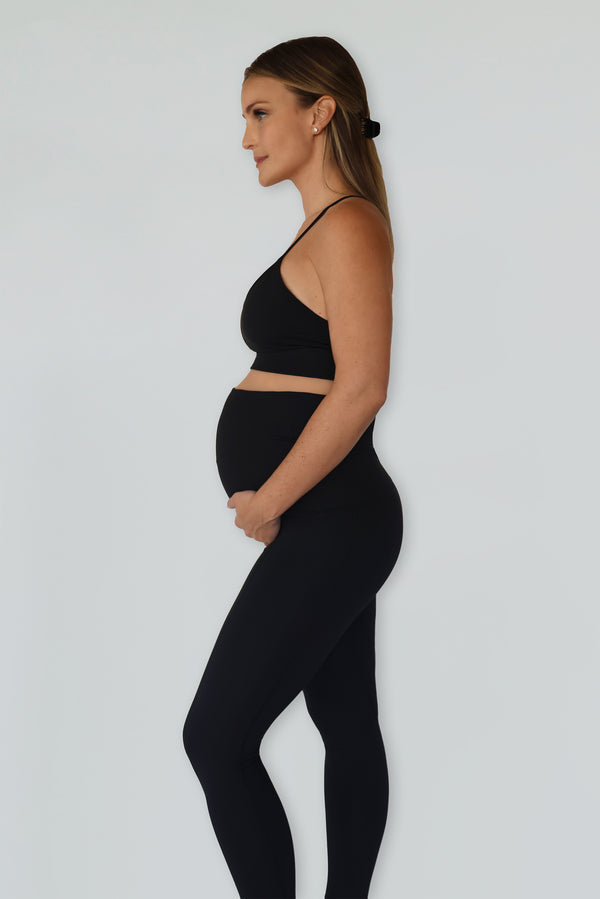 Black Mesh Side Panel Maternity Active Stirrup Leggings  Active pregnancy, Maternity  activewear, Maternity leggings