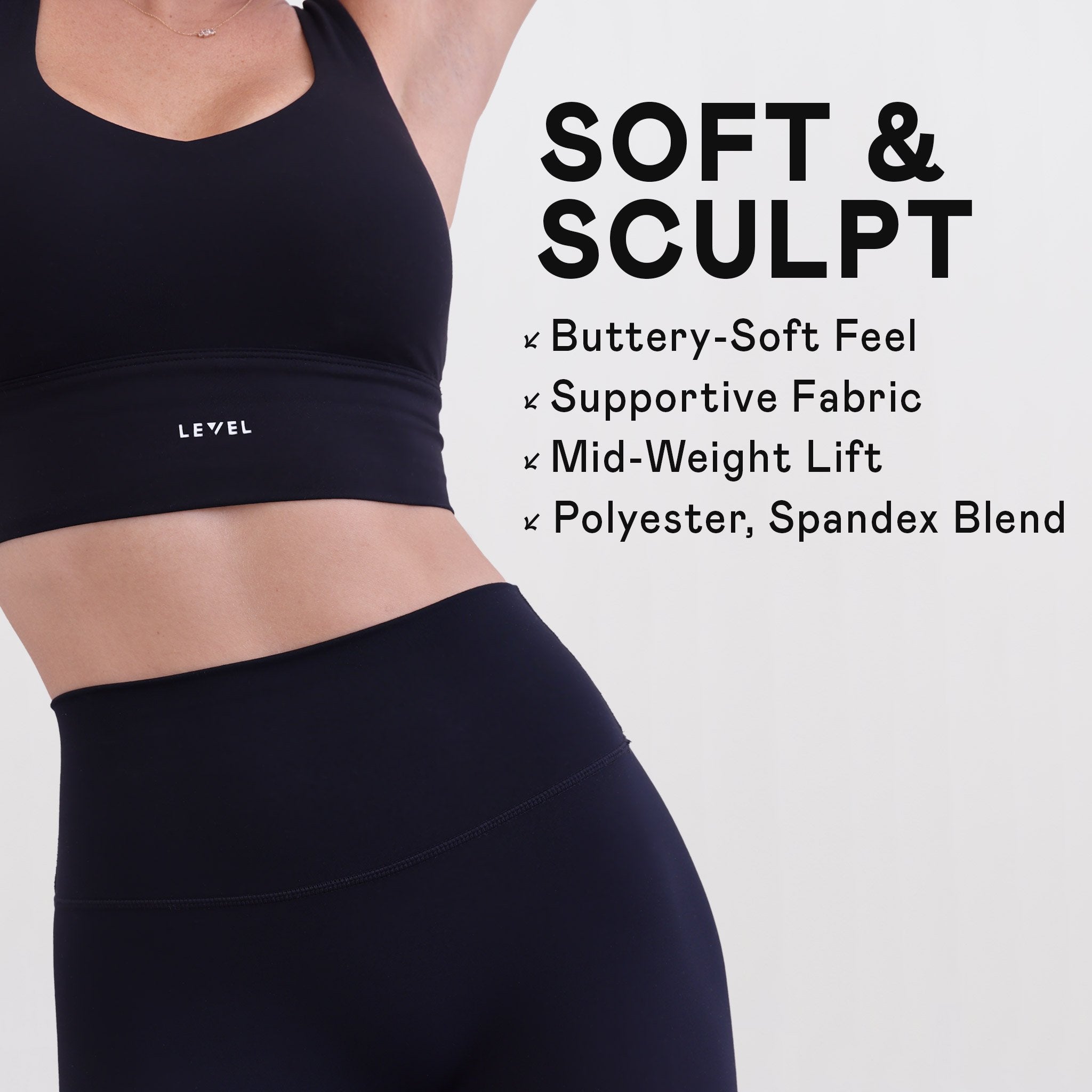 POSESHE Butter Soft Basic Black Leggings - Supportive & Sculpting Activewear