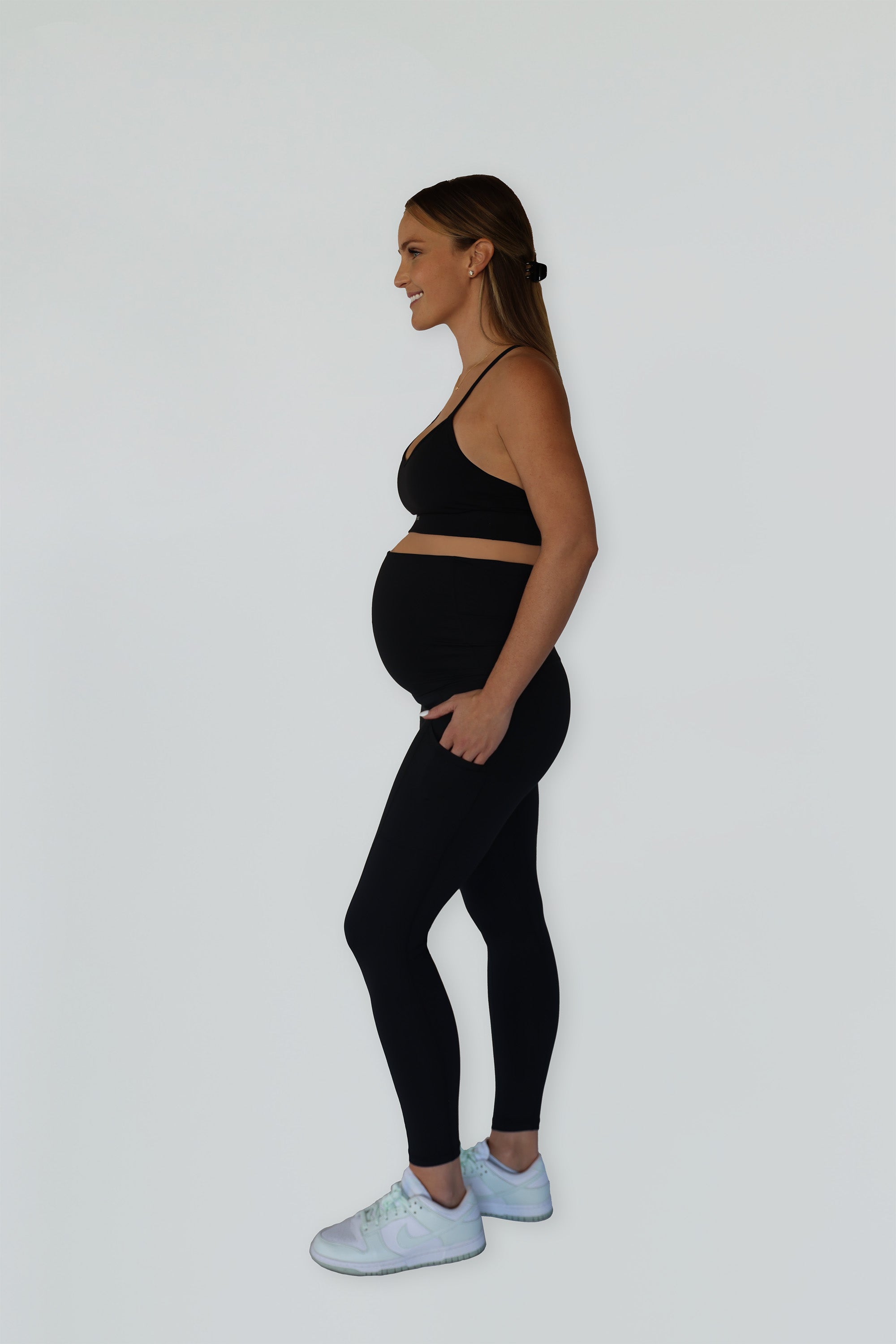 Low Rise Under Belly Stretch Pregnancy Maternity Leggings Yoga